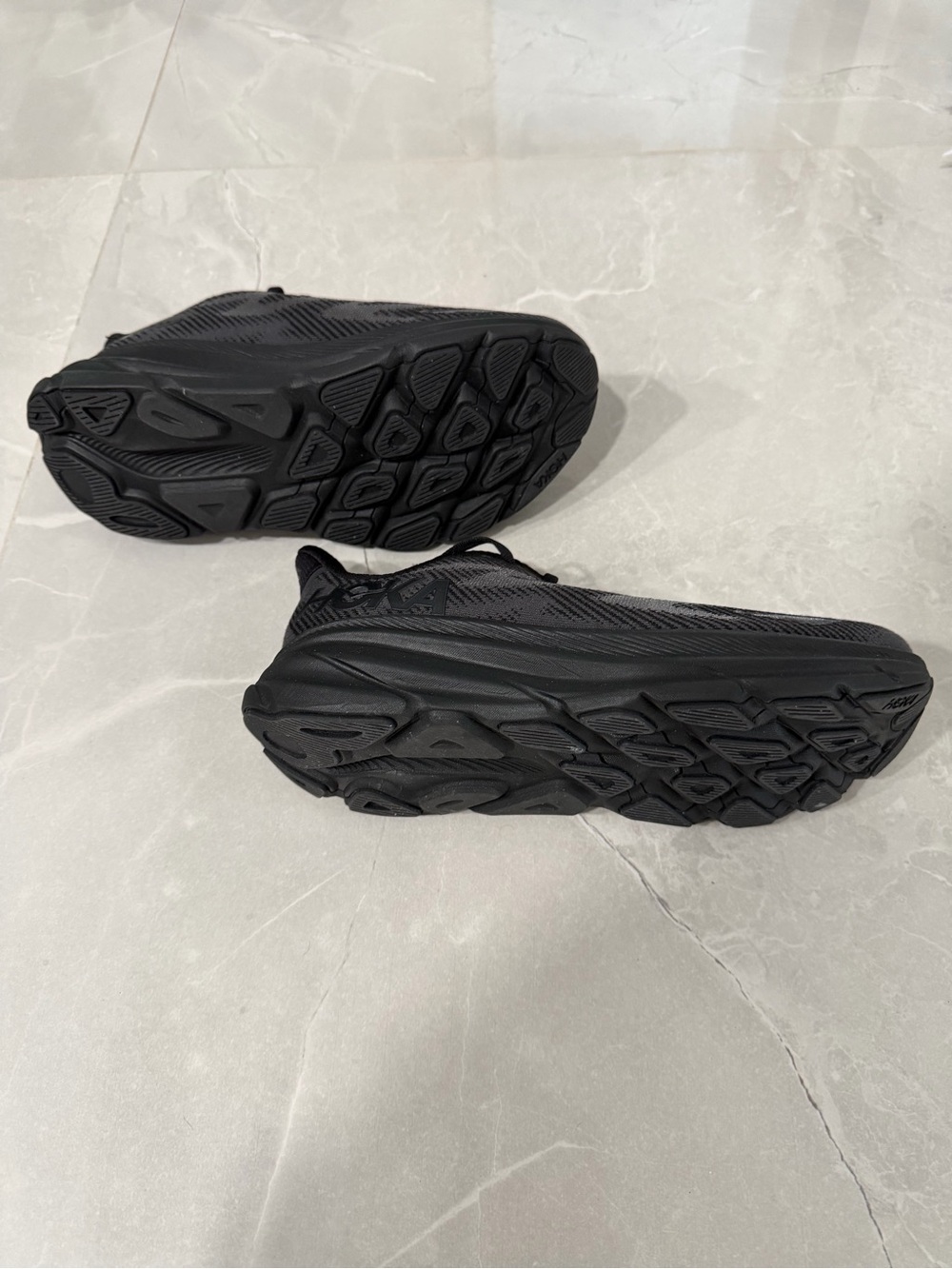 Hoka Women's Black/Black Clifton 9 Performance Running Sneakers - Picture 10 of 12